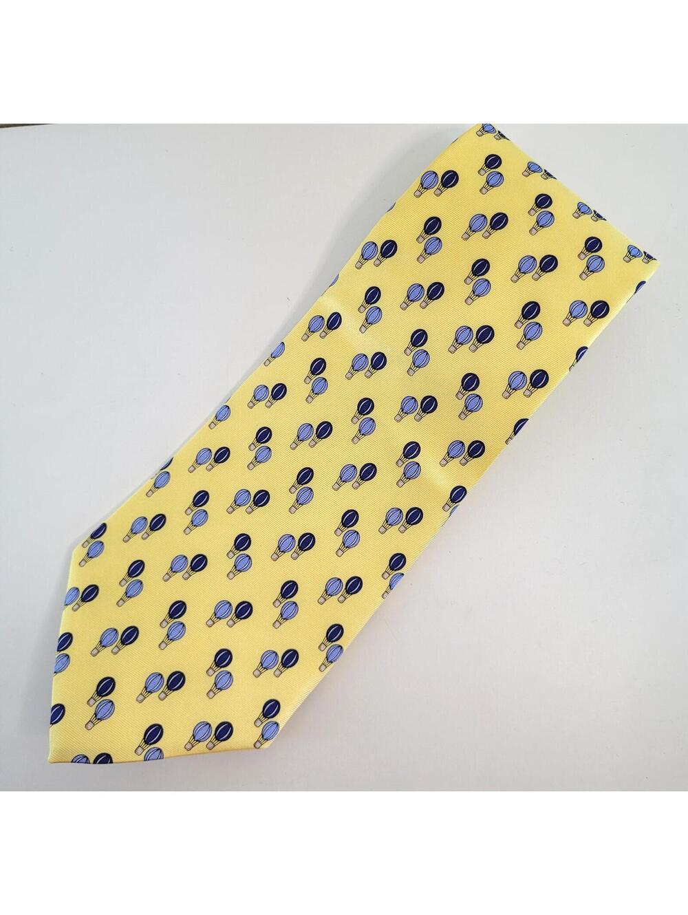 Fumagalli Como Silk Tie Yellow Hot Air Balloon Novelty Made in Italy